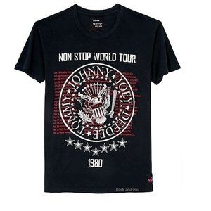 Ramones Non Stop Tour 1980 RIFF STARS NYC punk rock T-Shirt XXL 2XL NWT